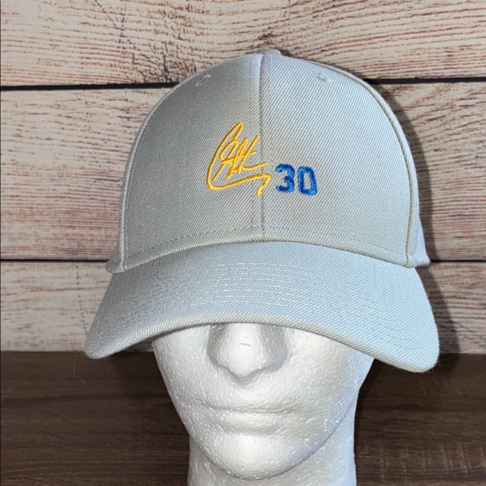 Mens EUC Steph Curry Golden State Warriors 47 Brand Gray Adjustable Cap